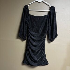 Speechless Black Rouched Lace and Velvet Mini Dress size Medium